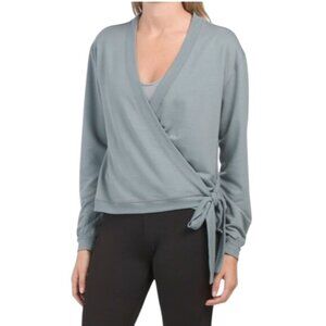 Wrap-Style Blue Long-Sleeve Sweatshirt By Thrive Societe Womens Size M‎